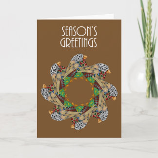 Festiva Tarjeta de Navidades de arte de aves