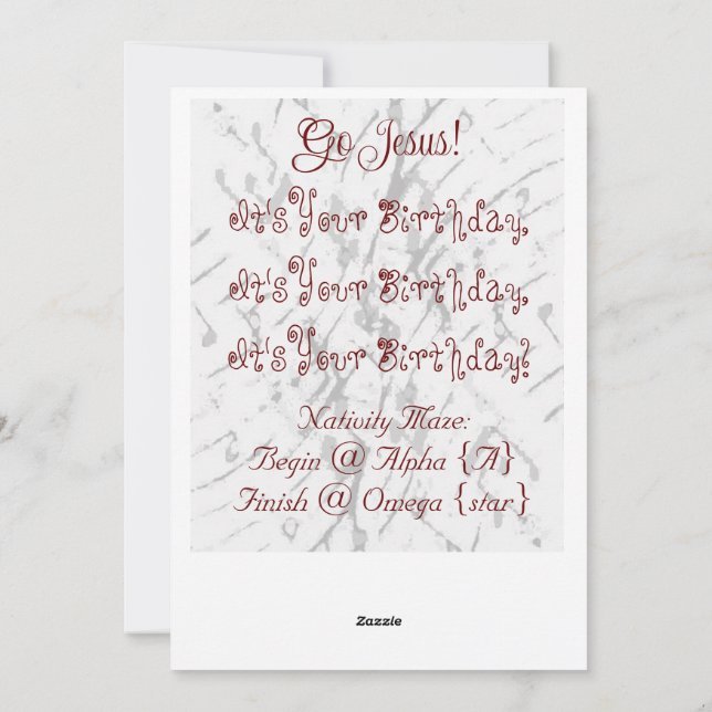 Festiva Tarjeta de Navidades de arte Nativity Maze (Reverso)