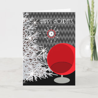 Festiva Tarjeta de Navidades de arte rojo blanco negro