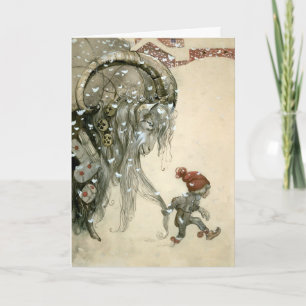 Festiva Tarjeta de Navidades de arte victoriana Yule Goat