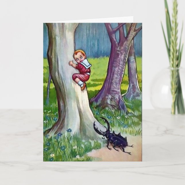 Festiva Tarjeta de Navidades de ataque de toros en Victori (Anverso)