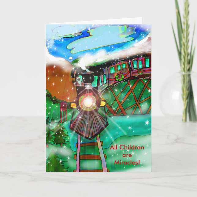 Festiva Tarjeta de Navidades de autismo de caridad (Anverso)