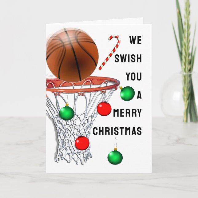 Festiva Tarjeta de Navidades de baloncesto (Anverso)