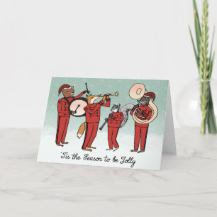 Festiva Tarjeta de Navidades de banda de jolly Marching