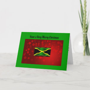 Festiva Tarjeta de Navidades de bandera jamaiquina