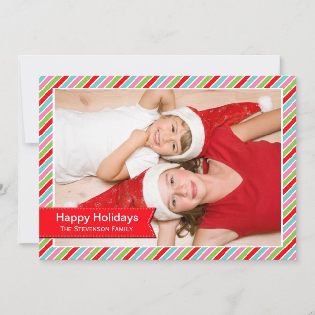 Festiva Tarjeta de Navidades de banners de vacaciones (Anverso)