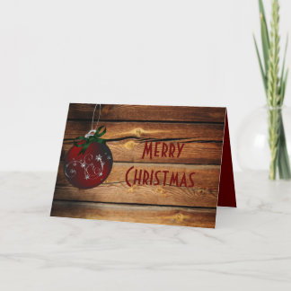 Festiva Tarjeta de Navidades de Barnwood Occidental