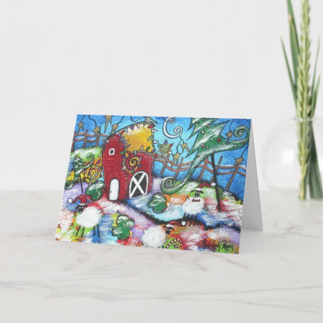 Festiva Tarjeta de Navidades de Barnyard (Anverso)
