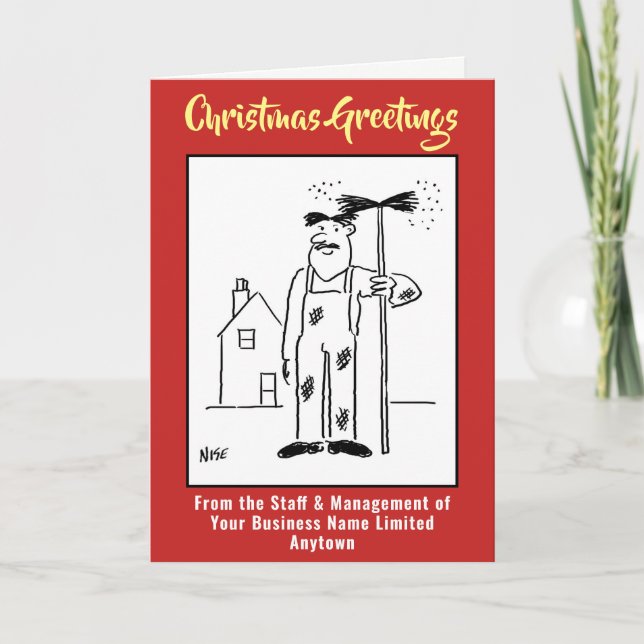 Festiva Tarjeta de Navidades de barrido de chimenea (Anverso)