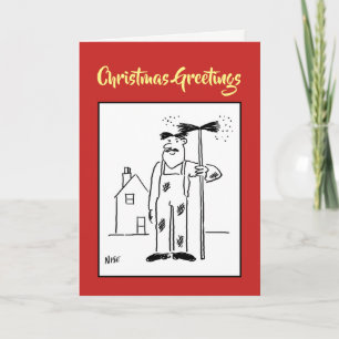 Festiva Tarjeta de Navidades de barrido de chimenea