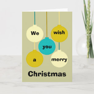 Festiva Tarjeta de Navidades de Baubles Muted