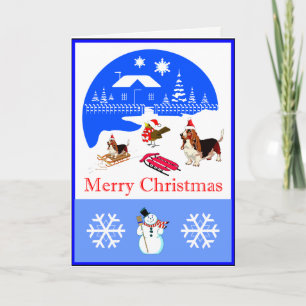 Festiva Tarjeta De Navidades De Baviera Y Nieve Con Pájaro