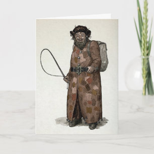 Festiva Tarjeta de Navidades de Belsnickel de época