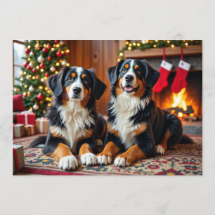 Festiva Tarjeta de Navidades de Berner Sennen