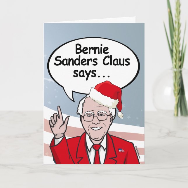 Festiva Tarjeta de Navidades de Bernie Sanders - Bernie Sa (Anverso)