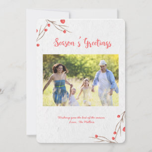 Festiva Tarjeta de Navidades de Berries y Branches Holly b