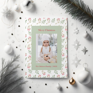 Festiva Tarjeta de Navidades de Berry y Eucalyptus