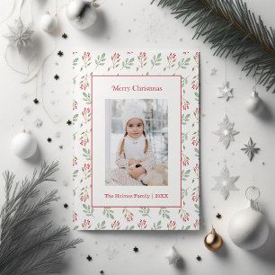 Festiva Tarjeta de Navidades de Berry y Eucalyptus