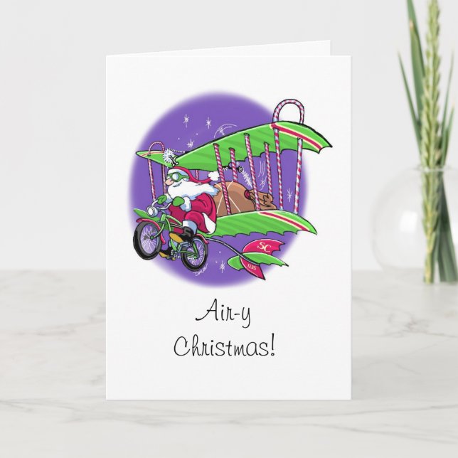Festiva Tarjeta de Navidades de bicicleta voladores de San (Anverso)