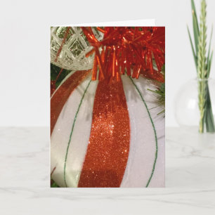 Festiva Tarjeta de Navidades de Bombillas rojas y blancas