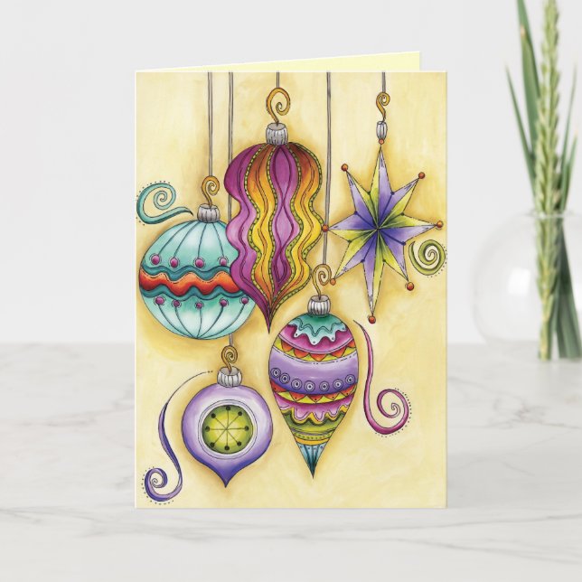 Festiva Tarjeta de Navidades de bonitos (Anverso)