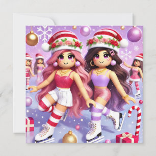 Festiva Tarjeta de Navidades de Bonitos adolescentes de Ro