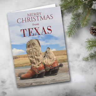 Festiva Tarjeta de Navidades de Bote de Texas
