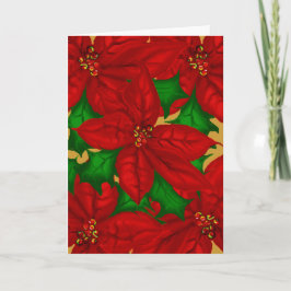 Festiva Tarjeta de Navidades de Bouquet Poinsetta