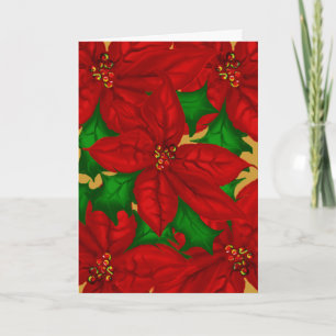 Festiva Tarjeta de Navidades de Bouquet Poinsetta