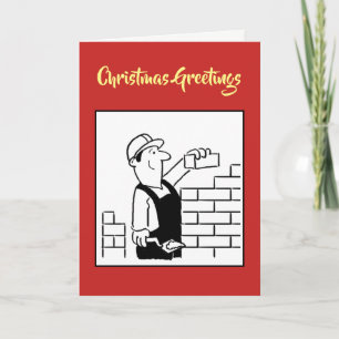 Festiva Tarjeta de Navidades de Bricklayer