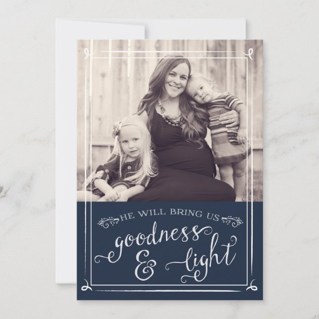 Festiva Tarjeta de Navidades de buena calidad y luz (Anverso)