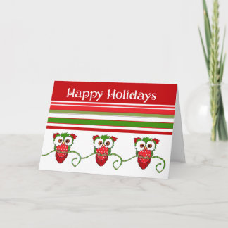 Festiva Tarjeta de Navidades de búho