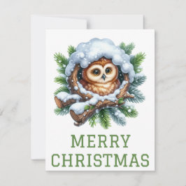 Festiva Tarjeta de Navidades de búho