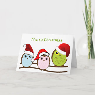 Festiva Tarjeta de Navidades de búho