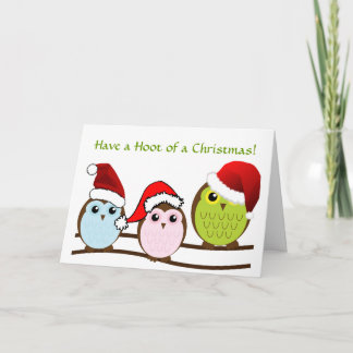 Festiva Tarjeta de Navidades de búho