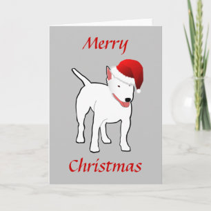 Festiva Tarjeta de Navidades de Bull Terrier