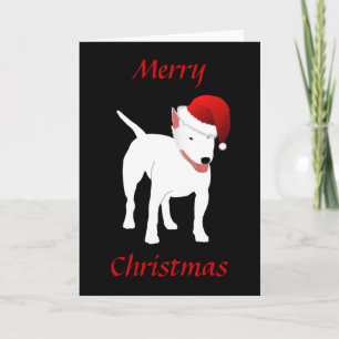 Festiva Tarjeta de Navidades de Bull Terrier
