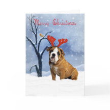 Tarjeta de navidades de bulldog - bulldog tiene re
