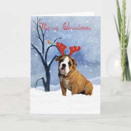 Festiva Tarjeta de navidades de bulldog - bulldog tiene re