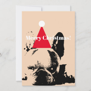 Festiva Tarjeta de Navidades de bulldog de Francia