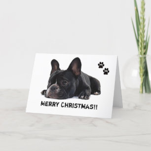 Festiva Tarjeta de navidades de Bulldog de Francia