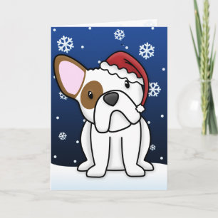 Festiva Tarjeta de Navidades de Bulldog francés Kawaii