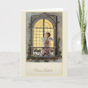 Festiva Tarjeta de Navidades de Buon Natale de Italia Vint