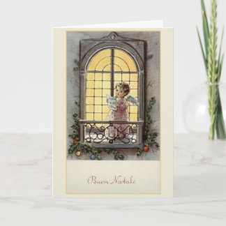Festiva Tarjeta de Navidades de Buon Natale de Italia Vint