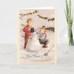 Festiva Tarjeta de Navidades de Buon Natale de Italia Vint
