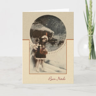 Festiva Tarjeta de Navidades de Buon Natale de Italia Vint