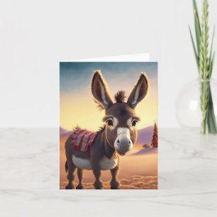 Festiva Tarjeta de Navidades de burro