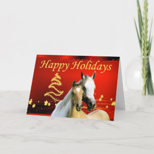 Festiva Tarjeta de Navidades de caballos