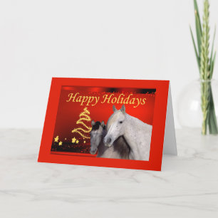 Festiva Tarjeta de Navidades de caballos