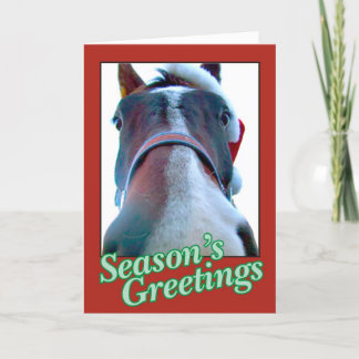 Festiva Tarjeta de Navidades de caballos de Santa Sede